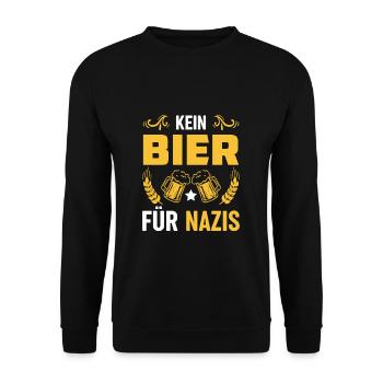 No beer for Nazis - Unisex Sweatshirt - black - Front - Alina (178cm) & Michal (187cm)
