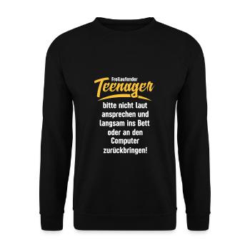 Teenager - Unisex Pullover - Schwarz - Vorne - Alina (178cm) & Michal (187cm)