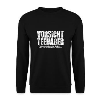 Teenager - Unisex Pullover - Schwarz - Vorne - Alina (178cm) & Michal (187cm)