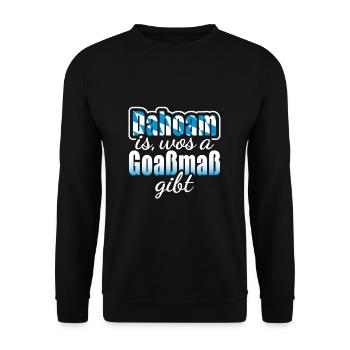Goaßmaß Bayern bayerisch Bier - Unisex Pullover - Schwarz - Vorne - Alina (178cm) & Michal (187cm)