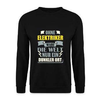 Elektriker - Unisex Pullover - Schwarz - Vorne - Alina (178cm) & Michal (187cm)