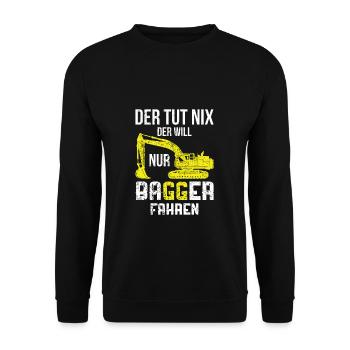 Baggerfahrer Baggerführer - Unisex Pullover - Schwarz - Vorne - Alina (178cm) & Michal (187cm)