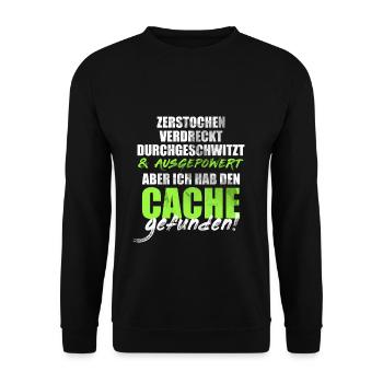Geocacher Geocaching - Unisex Pullover - Schwarz - Vorne - Alina (178cm) & Michal (187cm)