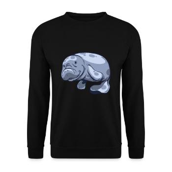Seekuh Seekühe - Unisex Pullover - Schwarz - Vorne - Alina (178cm) & Michal (187cm)