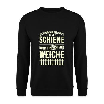 Eisenbahner - Unisex Pullover - Schwarz - Vorne - Alina (178cm) & Michal (187cm)