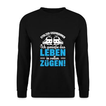 Eisenbahner - Unisex Pullover - Schwarz - Vorne - Alina (178cm) & Michal (187cm)