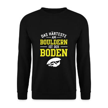 Bouldern Boulderer Felswandklettern - Unisex Pullover - Schwarz - Vorne - Alina (178cm) & Michal (187cm)