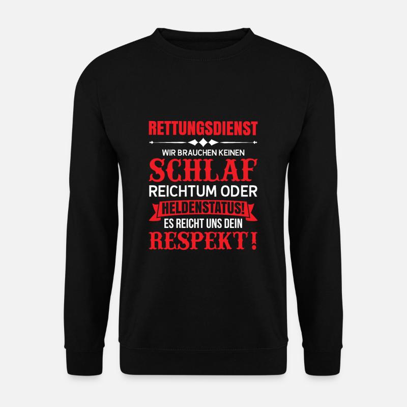 Rettungsdienst Sanitäter Sanitätsdienst - Unisex Pullover - Schwarz