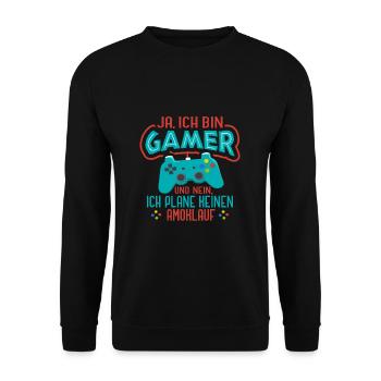 Gamer Gaming Zocker - Unisex Pullover - Schwarz - Vorne - Alina (178cm) & Michal (187cm)
