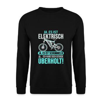 Ebike - Unisex Pullover - Schwarz - Vorne - Alina (178cm) & Michal (187cm)