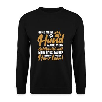 Hundehalter Hunde Hundebesitzer - Unisex Pullover - Schwarz - Vorne - Alina (178cm) & Michal (187cm)