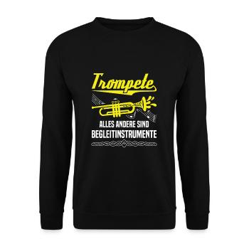 Trompete - Unisex Pullover - Schwarz - Vorne - Alina (178cm) & Michal (187cm)