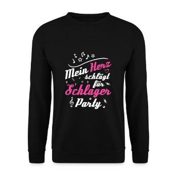 Schlager Schlagermusik - Unisex Pullover - Schwarz - Vorne - Alina (178cm) & Michal (187cm)