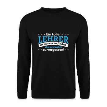 Lehrer Schule Lehrerin Spruch - Unisex Pullover - Schwarz - Vorne - Alina (178cm) & Michal (187cm)