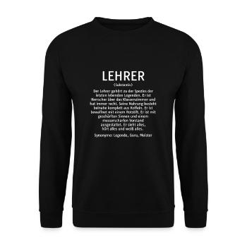 Lehrer Lehramt Schule - Unisex Pullover - Schwarz - Vorne - Alina (178cm) & Michal (187cm)