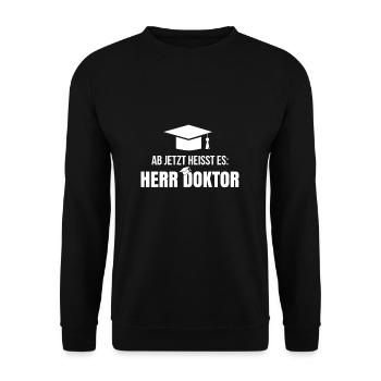 Doktor Studium Doktorarbeit - Unisex Pullover - Schwarz - Vorne - Alina (178cm) & Michal (187cm)