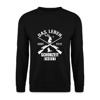 Jäger Jagd - Unisex Pullover - Schwarz - Vorne - Alina (178cm) & Michal (187cm)