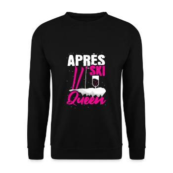 Skifahrer Skifahren Skilaufen - Unisex Pullover - Schwarz - Vorne - Alina (178cm) & Michal (187cm)