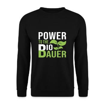 Bauer Biobauer Landwirt - Unisex Pullover - Schwarz - Vorne - Alina (178cm) & Michal (187cm)