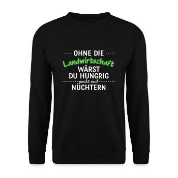 Landwirtschaft Bauer - Unisex Pullover - Schwarz - Vorne - Alina (178cm) & Michal (187cm)