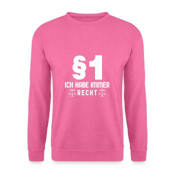 Jura Jurist Anwalt - Unisex Pullover - Pink - Vorne