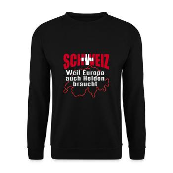 Schweizer Schweizerdeutsch Schweiz - Unisex Pullover - Schwarz - Vorne - Alina (178cm) & Michal (187cm)