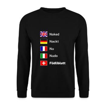 Switzerland Swiss German dialect - Unisex Sweatshirt - black - Front - Alina (178cm) & Michal (187cm)