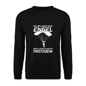 Fallschirmspringen Skydive - Unisex Pullover - Schwarz - Vorne - Alina (178cm) & Michal (187cm)