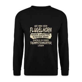 Flügelhorn Horn Instrument - Unisex Pullover - Schwarz - Vorne - Alina (178cm) & Michal (187cm)