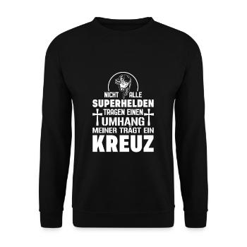 Jesus Glaube Kirche - Unisex Pullover - Schwarz - Vorne - Alina (178cm) & Michal (187cm)