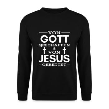 Gott Jesus Kirche - Unisex Pullover - Schwarz - Vorne - Alina (178cm) & Michal (187cm)