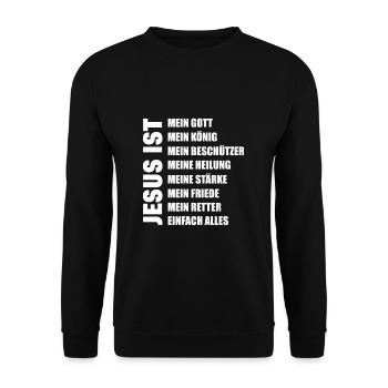 Jesus Christus - Unisex Pullover - Schwarz - Vorne - Alina (178cm) & Michal (187cm)