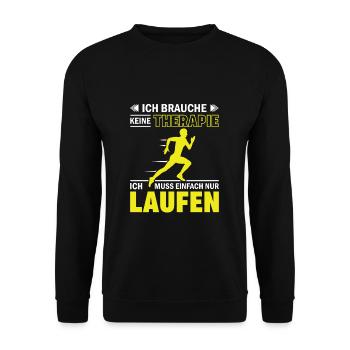 Laufen Läufer Joggen - Unisex Pullover - Schwarz - Vorne - Alina (178cm) & Michal (187cm)