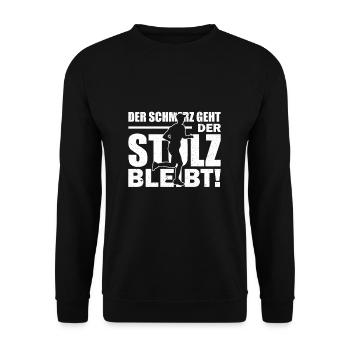 Läufer Jogger Joggen - Unisex Pullover - Schwarz - Vorne - Alina (178cm) & Michal (187cm)