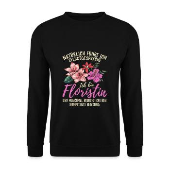 Floristin Florist Blumenhändler - Unisex Pullover - Schwarz - Vorne - Alina (178cm) & Michal (187cm)