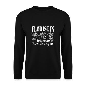Blumen Floristin Florist - Unisex Pullover - Schwarz - Vorne - Alina (178cm) & Michal (187cm)