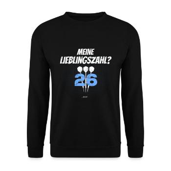 meine Lieblingszahl? 26 ... Nicht! - Unisex Pullover - Schwarz - Vorne - Alina (178cm) & Michal (187cm)