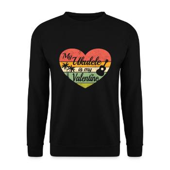Mon ukulélé est ma Saint-Valentin - Sweat-shirt Unisexe - noir - Devant - Alina (178cm) & Michal (187cm)