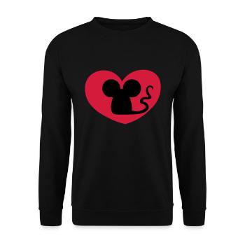 Mouse in love / Mouse in love / souris amoureuse - Unisex Sweatshirt - black - Front - Alina (178cm) & Michal (187cm)