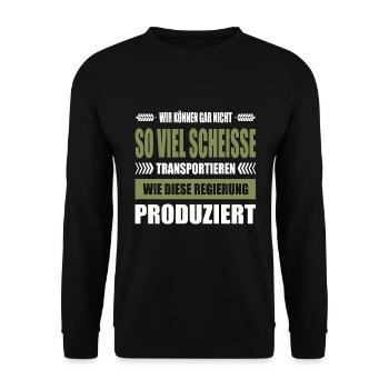 Bauerndemo Banner Bauernprotest Plakat Landwirt - Unisex Pullover - Schwarz - Vorne - Alina (178cm) & Michal (187cm)