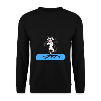 Vache sur la glace - Sweat-shirt Unisexe - noir - Devant - Alina (178cm) & Michal (187cm)