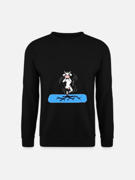 Kuh auf dem Eis - Unisex Pullover - Schwarz
