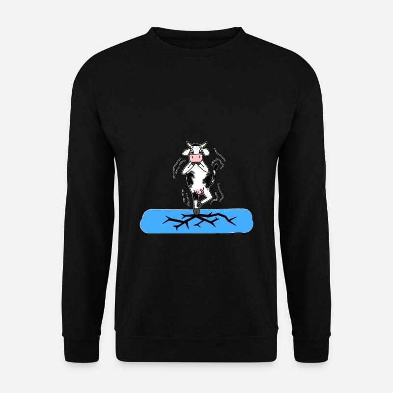 Kuh auf dem Eis - Unisex Pullover - Schwarz