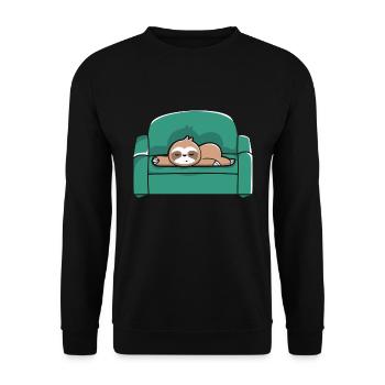 Sloth Sofa Chill Relax - Unisex Sweatshirt - black - Front - Alina (178cm) & Michal (187cm)