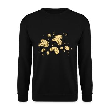 Cashew Cashewnüsse Nüsse nuts - Unisex Pullover - Schwarz - Vorne - Alina (178cm) & Michal (187cm)