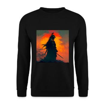 Samurai-Krieger - Unisex Pullover - Schwarz - Vorne - Alina (178cm) & Michal (187cm)