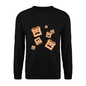 Toast with moustache - Unisex Sweatshirt - black - Front - Alina (178cm) & Michal (187cm)