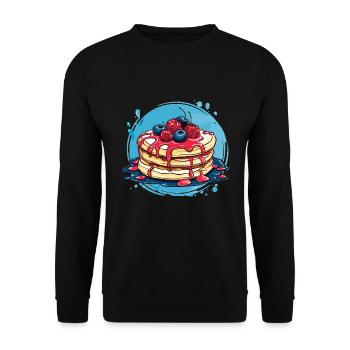 Pancakes with berries - Unisex Sweatshirt - black - Front - Alina (178cm) & Michal (187cm)