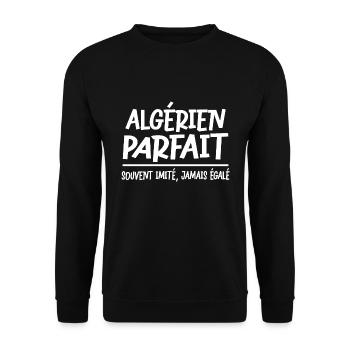 Perfect Algerian Algeria funny gift men tshirt - Unisex Sweatshirt - black - Front - Alina (178cm) & Michal (187cm)