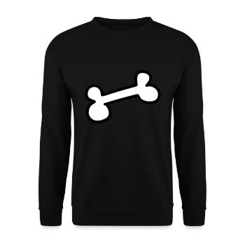 Chien dog bone Os de chien - Sweat-shirt Unisexe - noir - Devant - Alina (178cm) & Michal (187cm)